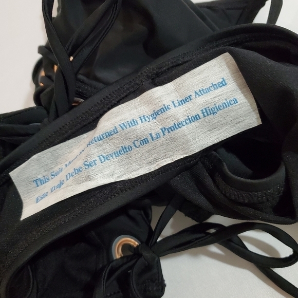 XHILARATION Black Lace Up One-piece Swimsuit XSm - Picture 10 of 10